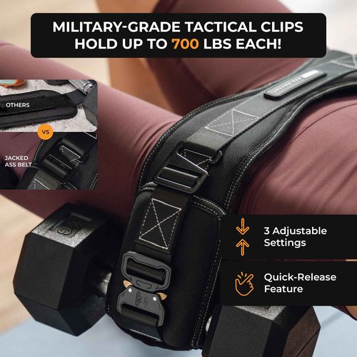 JAB Premium Hip Thrust Belt for Dumbbells & Kettlebells (Patent-Pending) Booty Belt - Strengthen Glutes & Hamstrings - Heavy Duty, Comfortable & Slip Resistant
