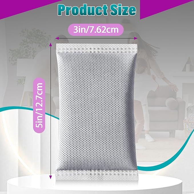 16 Pcs Activated Charcoal Odor Absorbing Filter Refills, Compatible with iTouchless 8 Gallon & Larger Trash Cans, Long-Lasting Deodorizer Replacement for Kitchen/Bathroom Use