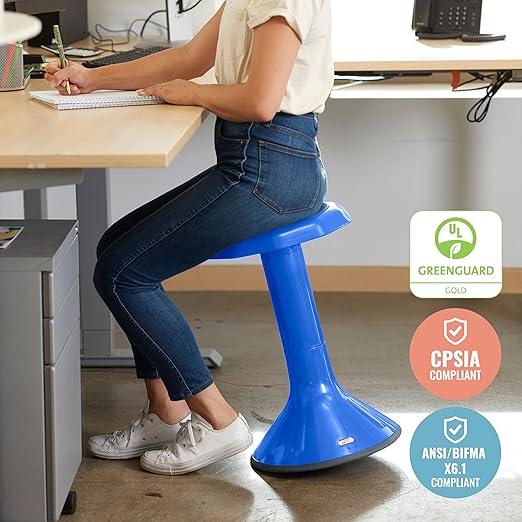 ECR4Kids ACE Active Core Engagement Wobble Stool, 20-Inch Seat Height, Flexible Seating, Blue