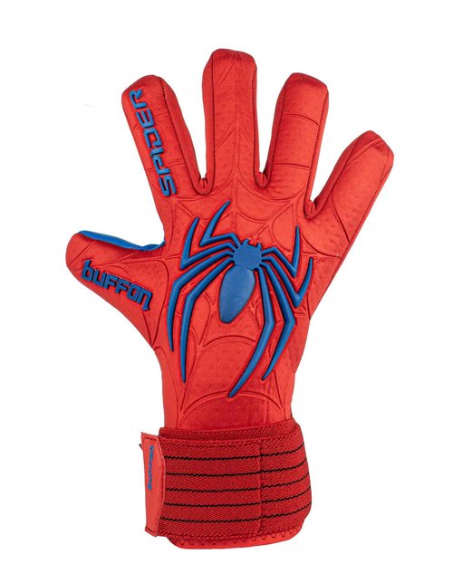 Buffon Spider Pro Goalkeeper Gloves - Golero Sport (Red/Red/Blue, 8)