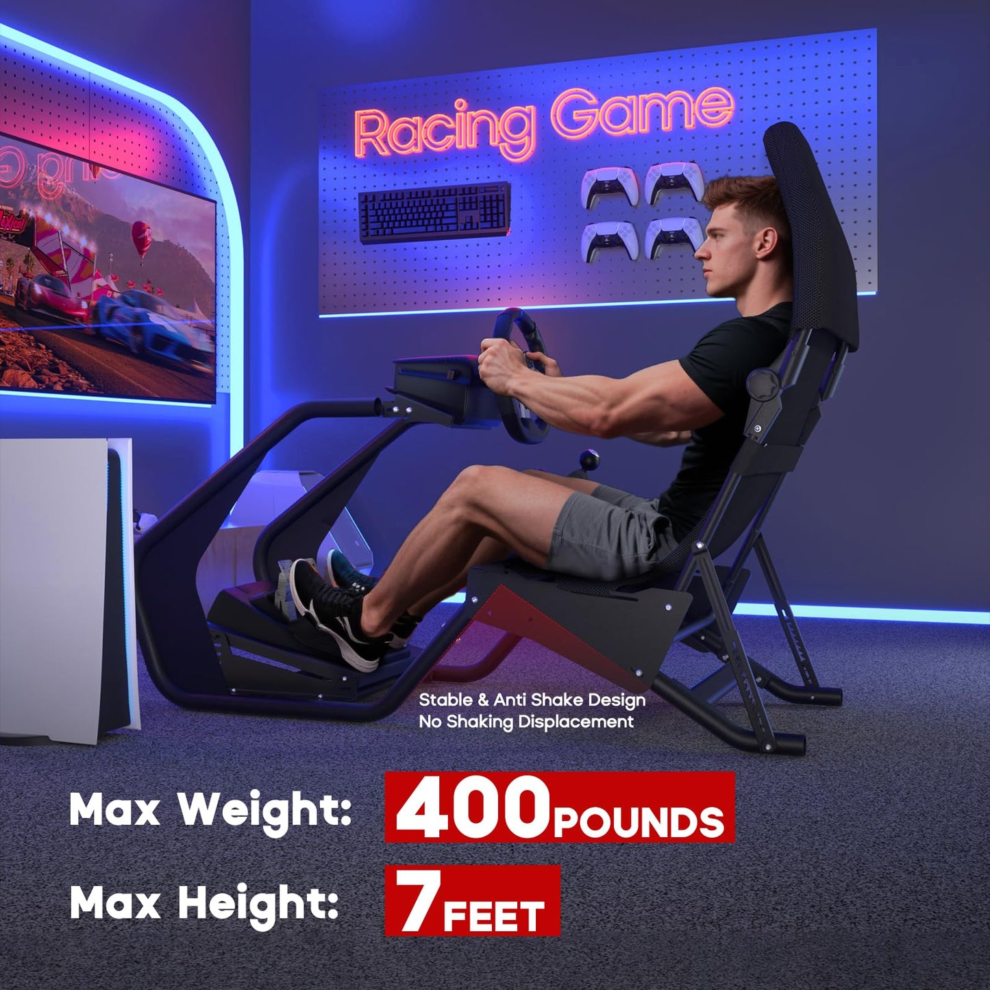 DIWANGUS Racing Simulator Cockpit, Sim Race Cockpit with Adjustable Seat & Shifter Mount, Sports Car Gaming Cockpit Style Design for Logitech G29/G920/G923, Thrustmaster for PS5 PS4 Xbox Accessories