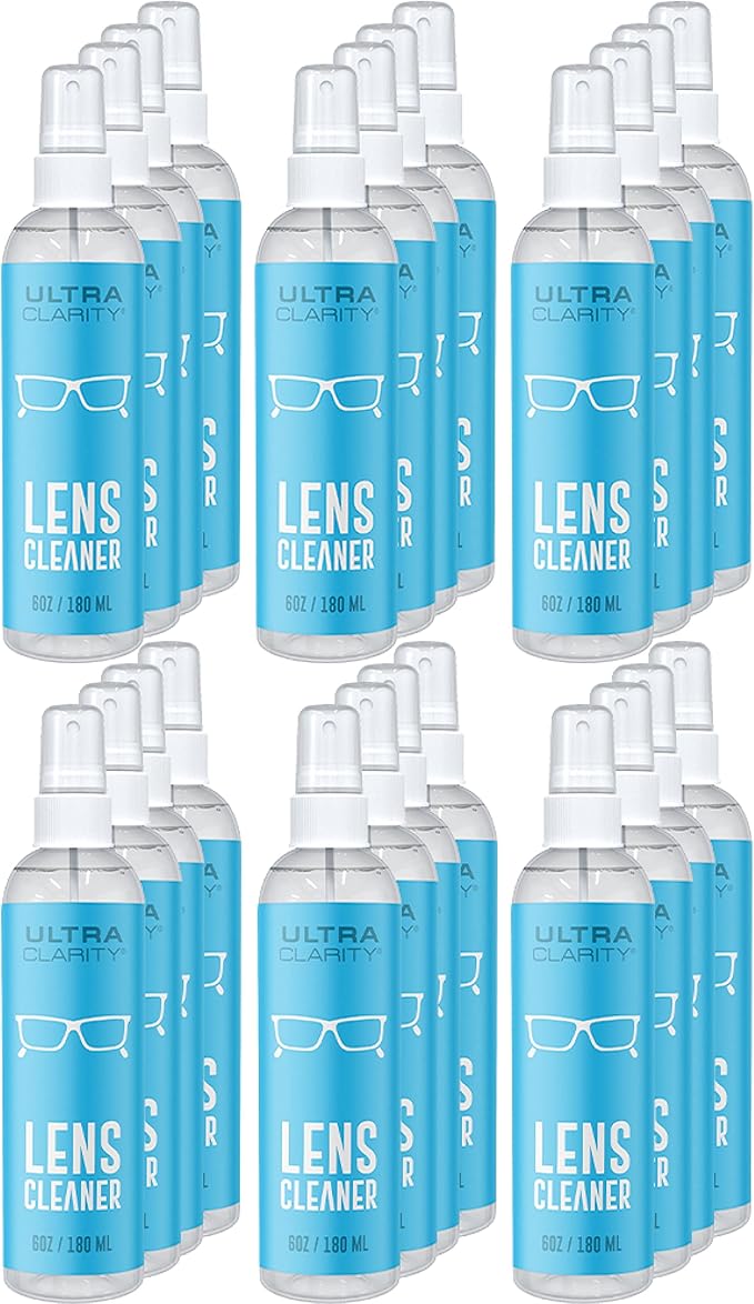 Powered by Nano Magic Eyeglass Lens Cleaning Spray 6 oz (24-Pack) | Professional Grade Formula, Silicone-Free | for Glasses, Phone, Electronic Screens, Optic Surfaces, Coated Surfaces