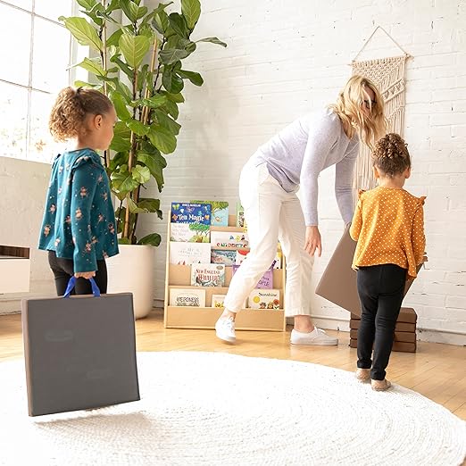 ECR4Kids SoftZone Floor Cushions, Square, Flexible Seating, Chocolate, 6-Piece