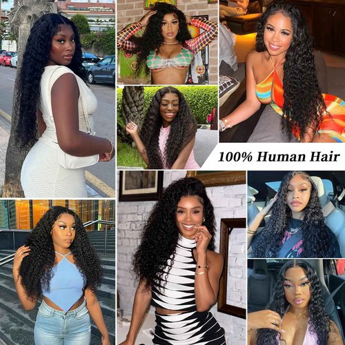 24 Inch 13x6 Deep Wave Lace Front Wigs Human Hair for Women HD Transparent Deep Curly Lace Frontal Wigs Human Hair Pre Plucked Natural color