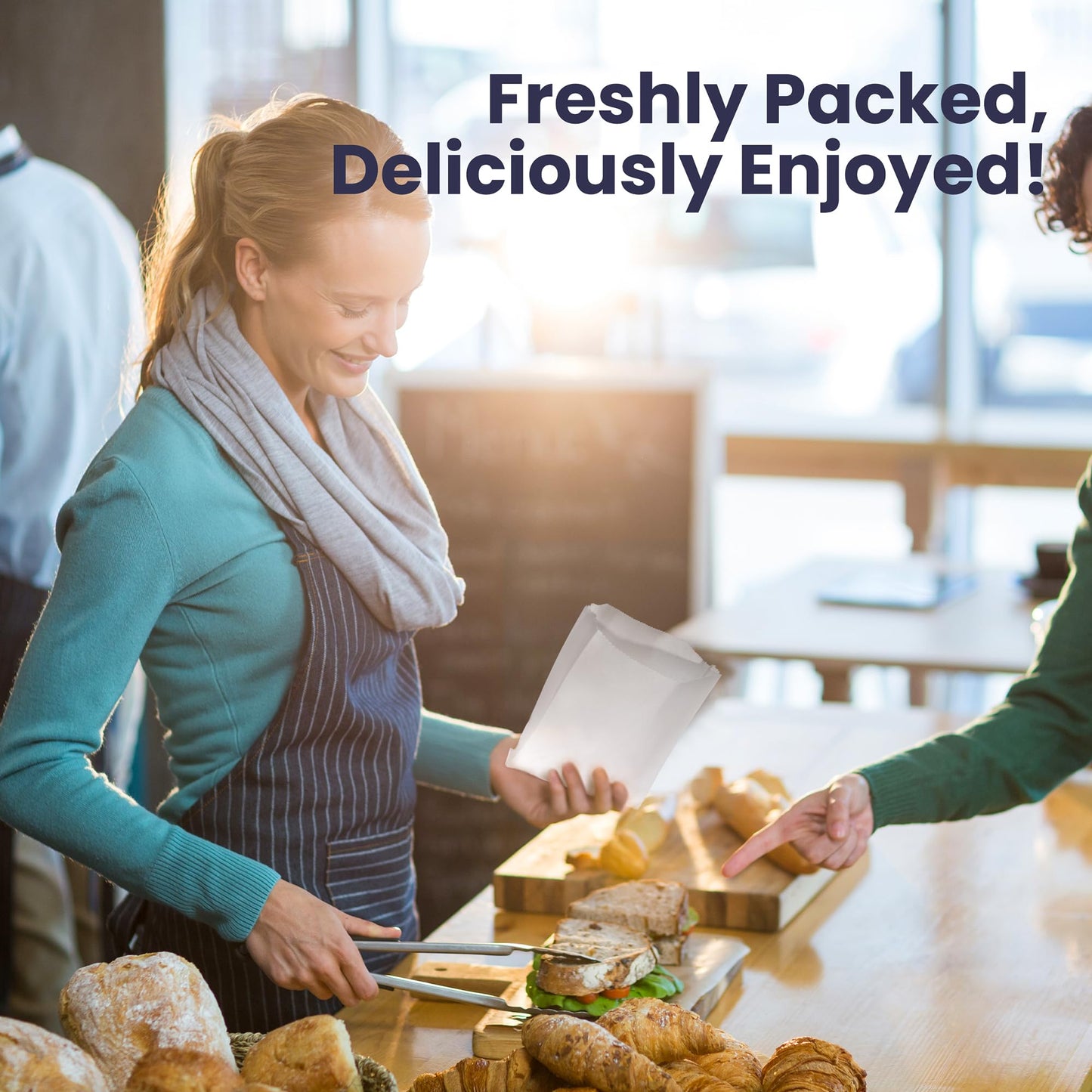 Fit Meal Prep 1000 Pack Paper Sandwich Bags 7 x 6”, Greaseproof Snack Bags, Food Grade Pastry Bag, Recyclable Small Paper Bags, Cookie Sleeves, Food Packaging for Bakery, Donuts