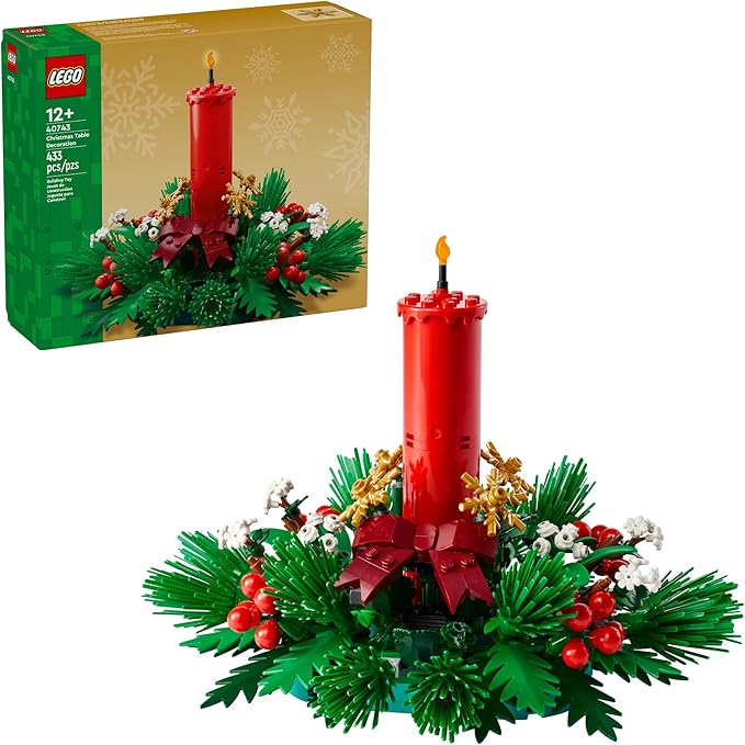 LEGO Christmas Table Decoration Building Toy for Kids - Brick-Built Holiday Centerpiece & Festive Room Decor - Christmas C...