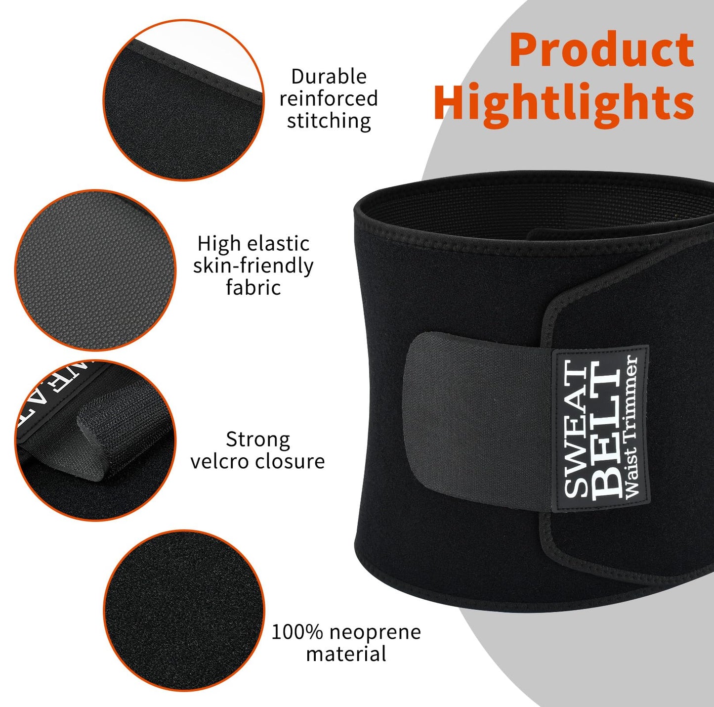AMZBOSS Waist Trainer for Women & Men, Waist Sweat Band, Belly Band Sweat Belt, Stomach Wrap, Body Shaper Belt (Black, X-Large)