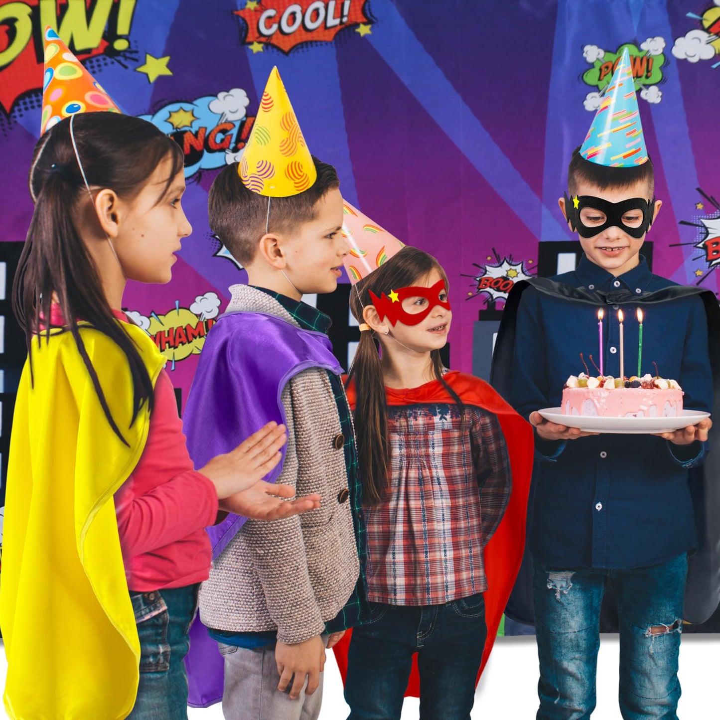 D.Q.Z Superhero-Capes for Kids 20 Sets, Birthday Gifts for Boys Girls Role Play, Super Hero Toys for School Halloween Party (Black)