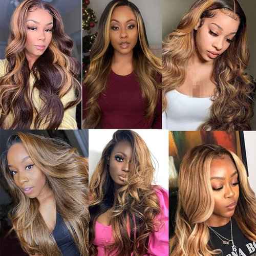 Fabimiya Water Wave P4/27 Human Hair Bundles 18 20 22 Inch Unprocessed Brazilian Virgin Hair Bundles P4/27 Human Hair Quick 11A Weave Hair Extension
