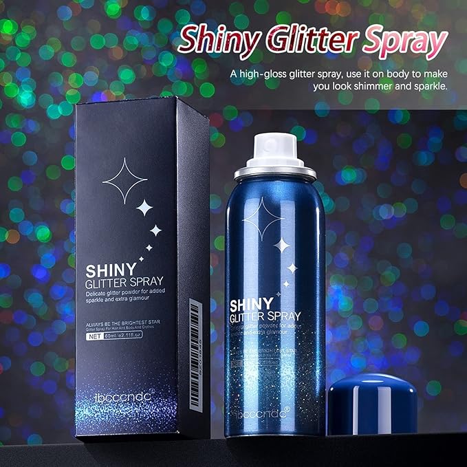 Corleone Body Glitter,Shiny Glitter Spray for Hair,Highlighter Powder,Glitter Shimmer Sparkle Hairspray Powder Makeup, for Face Body Hair Dress Prom Party