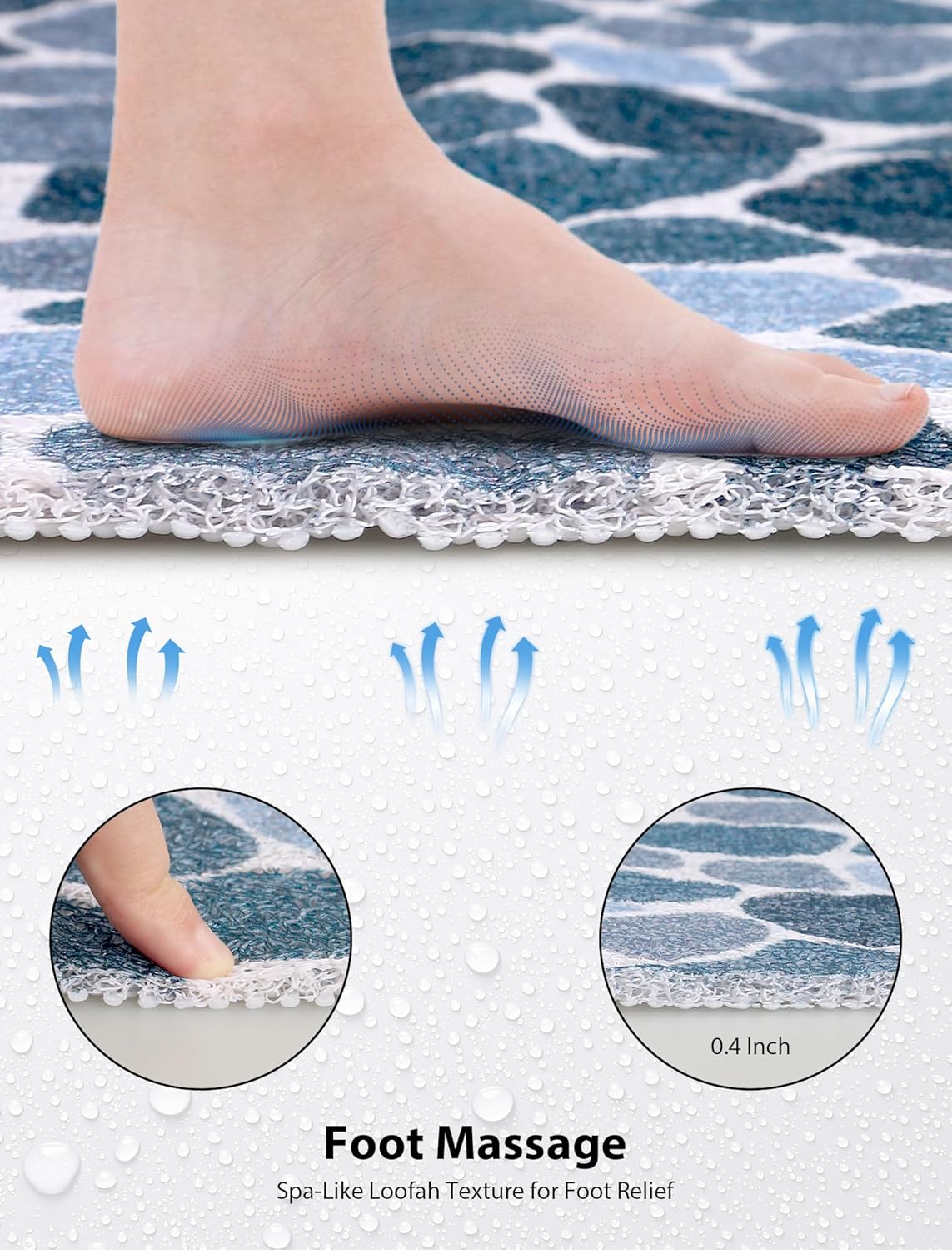 Bathtub Mat Non Slip, Yonala 24 x 16 Inch Premium Non Slip Shower Mats for Inside Shower, Soft Trimmable PVC Loofah Anti Slip Shower Mat, Fast Drying Shower Floor Mat for Bathroom, Home, Bath Tub