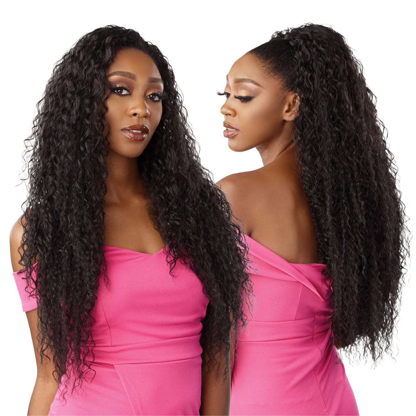 Sensationnel Instant Weave Half Wig - 20 Synthetic Blendwig Adjustable Drawstring for Seamless Hair Blending (1 JETBLACK)