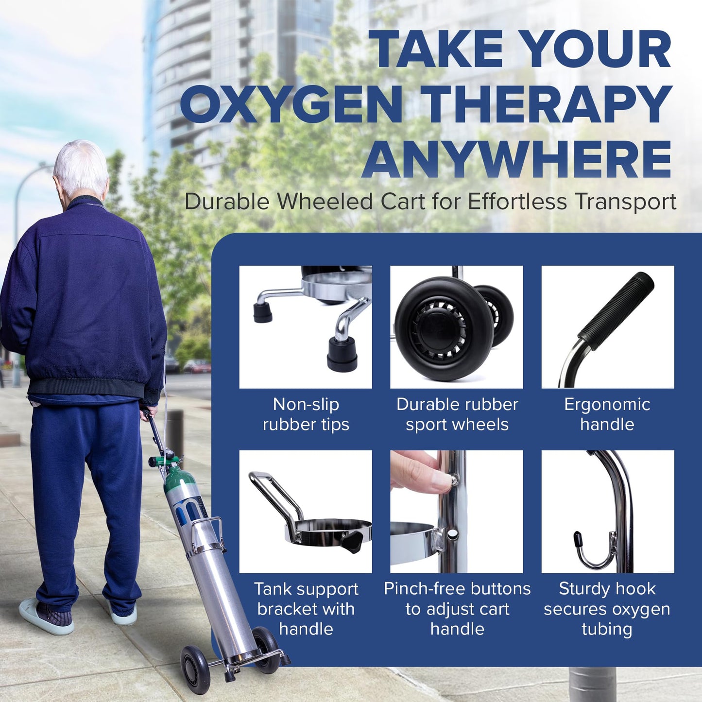 Medfex Oxygen Tank Complete Set - USA Made | 680 Liter Capacity - Standard Size Kit