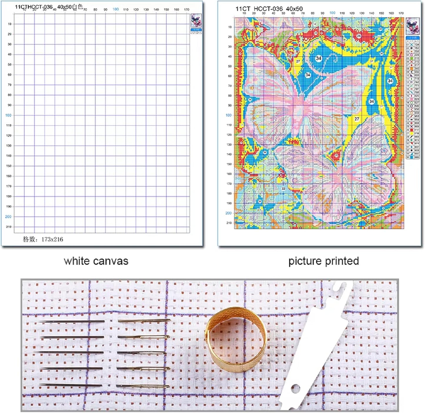 Redxing Stamped Cross Stitch Kits Full Range of Embroidery Starter Kits- Needlepoint Counted Cross Stitch Kits for Beginner Adults 11CT Printed Embroidery Kit-Seaside Lighthouse 16x20 inch
