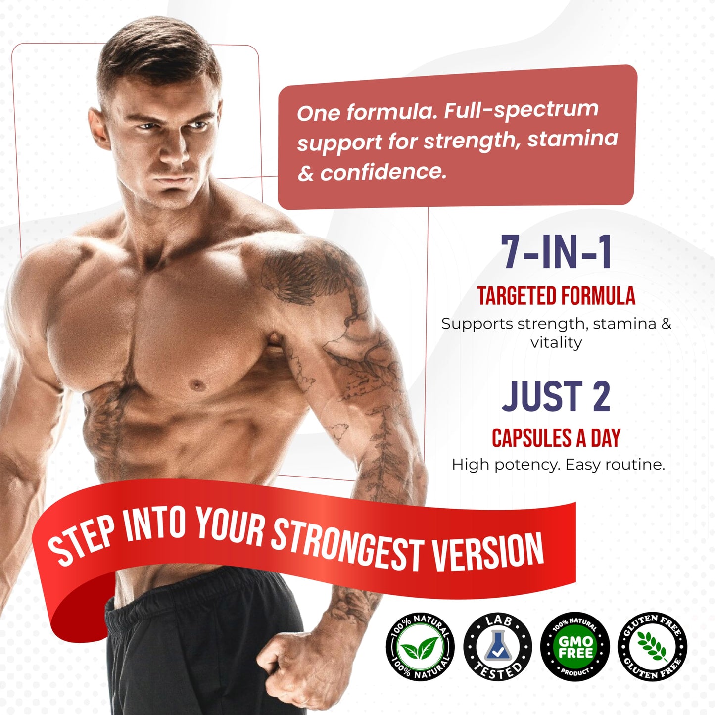 Aumeto Vitality & Wellness Support for Men with Tribulus, Tongkat Ali, Maca Root, L-Arginine & Vitamin D3 – 90 Capsules