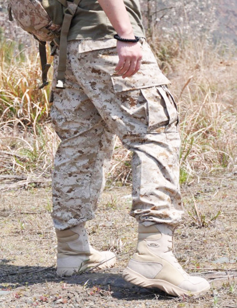 ZLSLZ Men's Military Tactical Casual Camouflage Multi-Pocket Cargo Pants Trousers (XL/W36, Desert Camo)