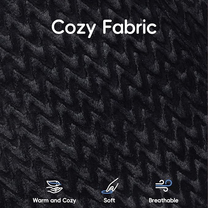 Hobestluk Bean Bag Chair Giant Bean Bag Chairs for Adults Big Bean Bag Chair with Memory Foam Filler Adults Large Beanbag with Faux Fur Cover for Bedroom (Chevron Black,Oversize)