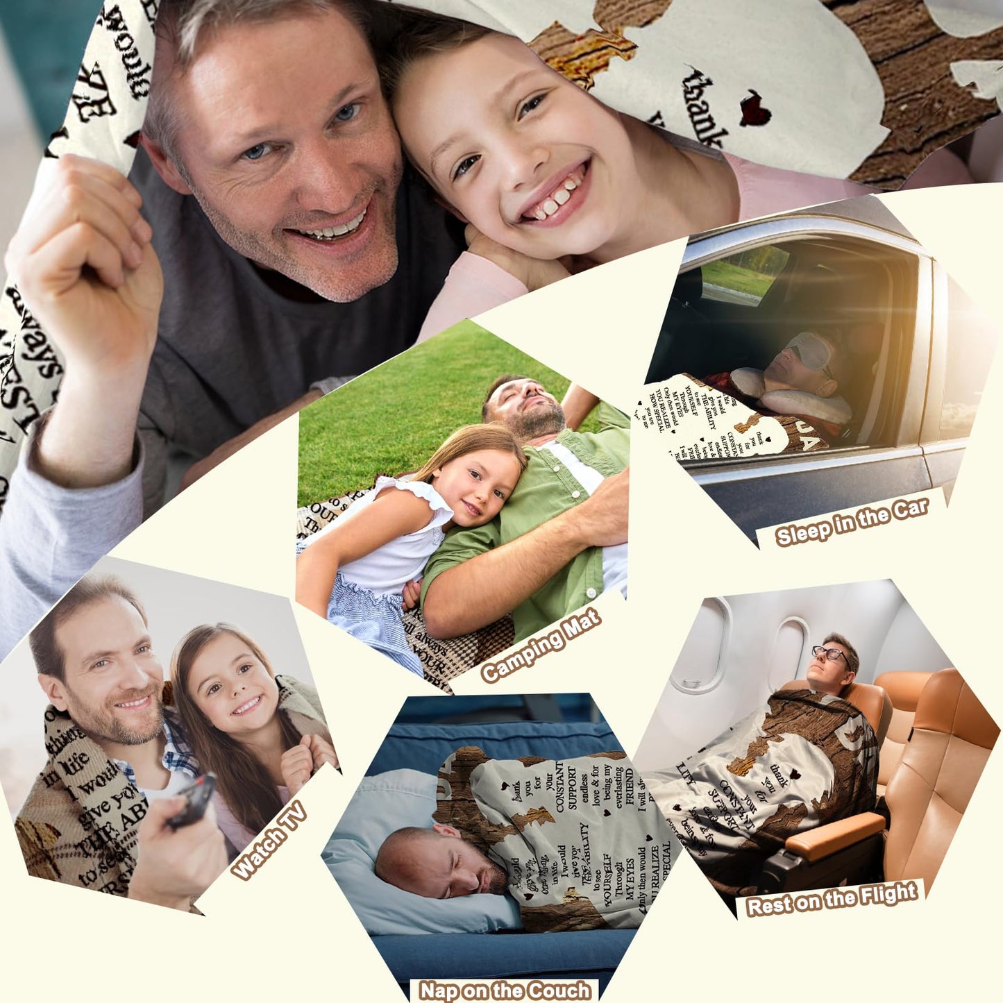 to Dad Gifts Throw Blanket - Unique Ultra-Soft Skin-Friendly Warm Blanket Gift for Fathers Day, Birthday, Christmas, Thanksgiving Present Idea from Daughter, A Meaningful Bed Sofa Throws for Daddy