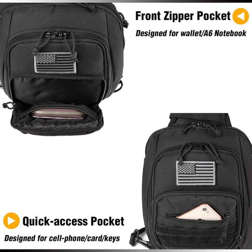 DBTAC Tactical Small Shoulder Chest Pack with Sling + Tactical Specialist Range Bag (Black)