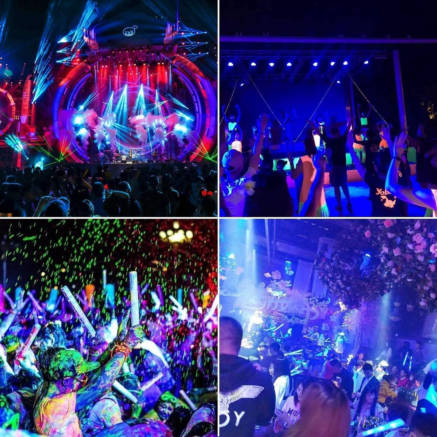 YANYCN 800W 2 Pack LED Black Light,395nm to 405nm Big UV Blacklight, IP66 Waterproof Black Flood Light Outdoor with Plug and Switch,Neon Glow for Glow Party, Fluorescent Poster, Body Paint,Halloween