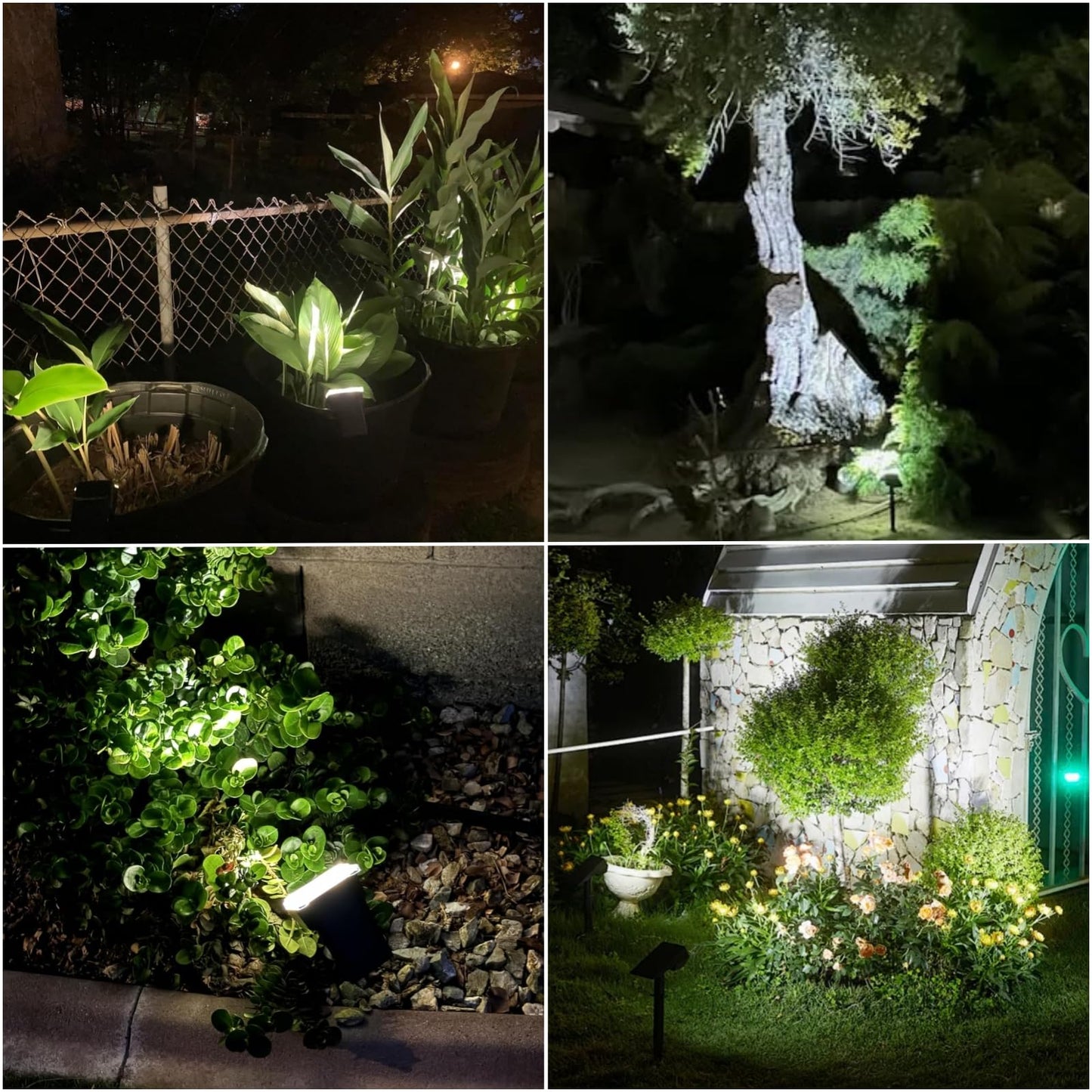 WdtPro Upgraded Bright Solar Lights Outdoor Waterproof, Auto ON/Off Solar Spot Lights Outdoor, Dusk to Dawn Spotlights, Adjustable Landscape Lighting for Yard Tree Path Garden, Cool White, 6 Pack