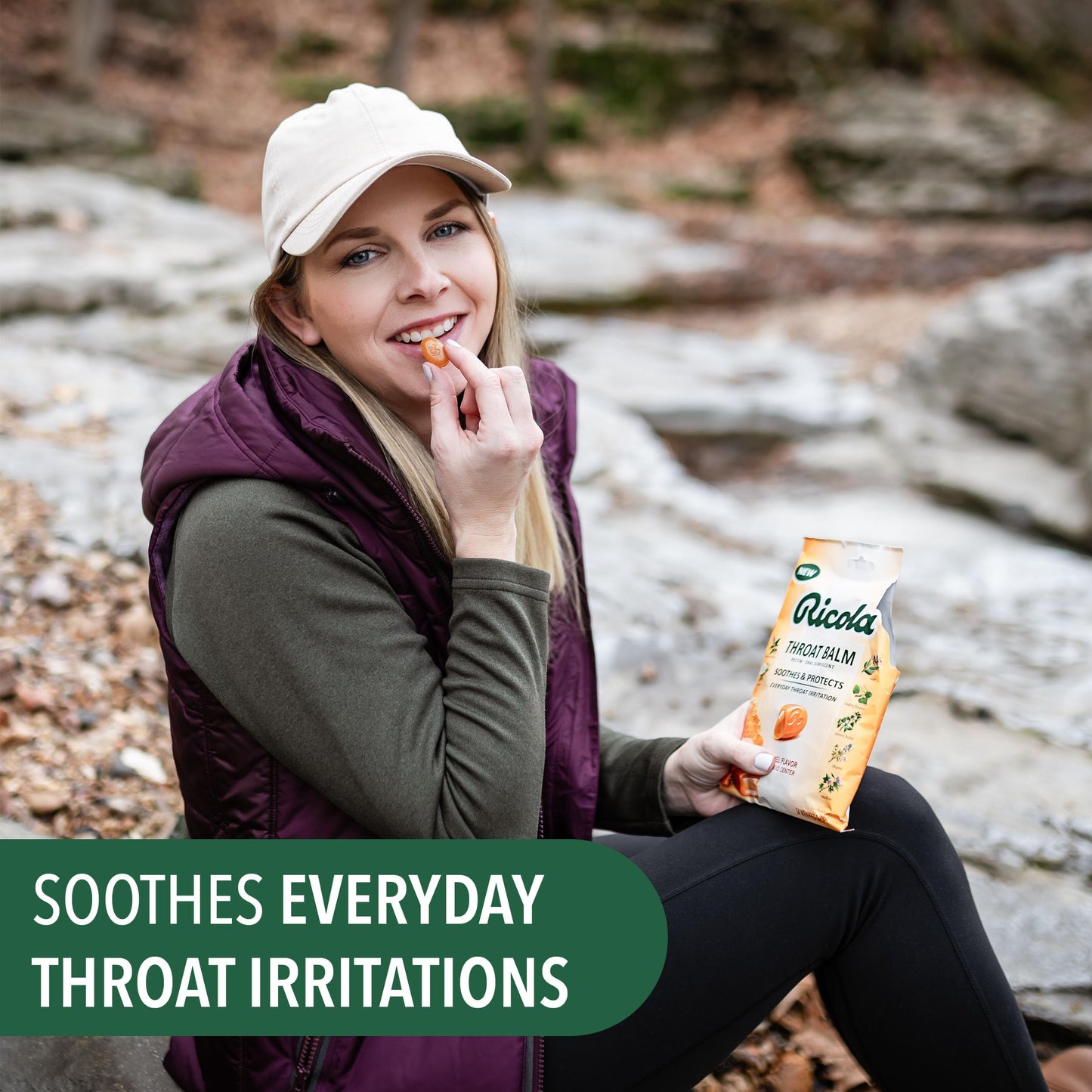 Ricola Throat Balm Caramel Throat Drops with Liquid Center, 34 Count (Pack of 4) Coat & Protect Your Throat, Daily Throat Relief & Protection, Oral Demulcent