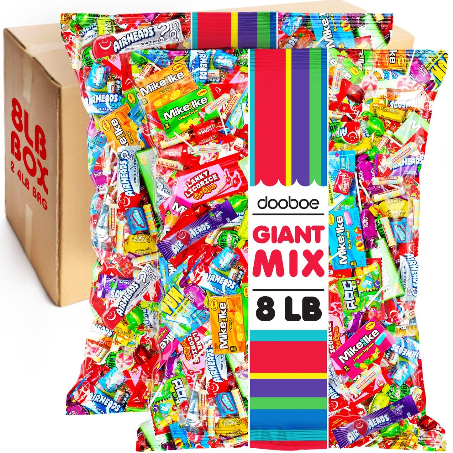 Candy Assortment Bulk - 8 Pounds - Back To School Candies - Halloween Variety Pack - Bag Individually Wrapped - Summer Pinata Filler Candies