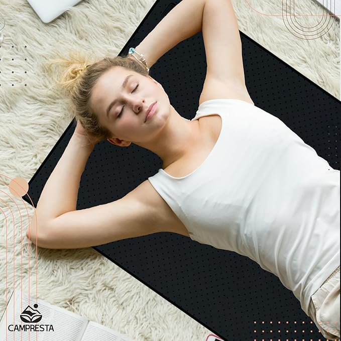 CAMPRESTA Grounding Mat for Bed 26.7" x 60.2" – Anti Slip Earthing Mat Grounding Pad with 4.6ft Cord for Bed, Chair, Yoga, Relaxing, Sleeping & Working