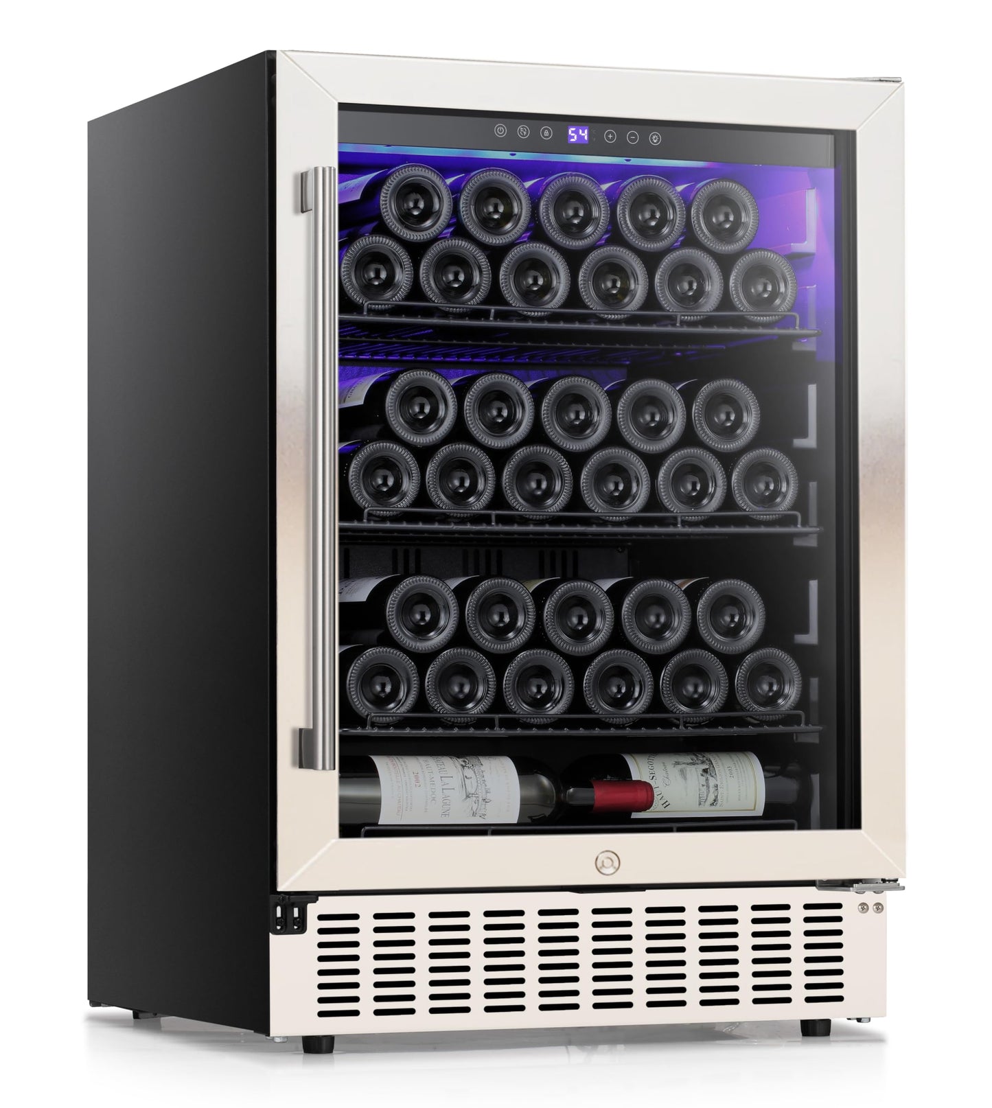COWSAR 24 Inch Wine Cooler Refrigerator, 149 Cans Commercial Beverage Refrigerator, Tall Freestanding/Built-in Wine Fridge Drink Fridge with LED Light, Dual-Layer Digital Temp Control Glass Door