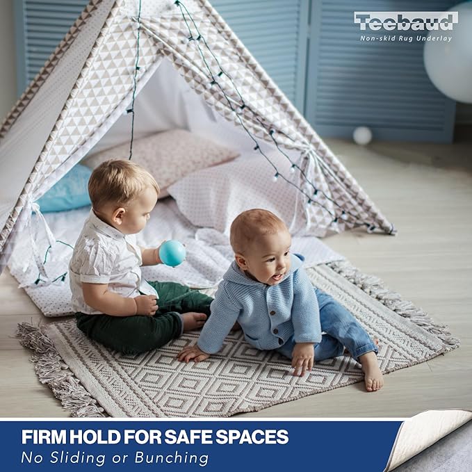6' Round Non-Slip Rug Pad, Reversible Gripper, Non Skid Pads for Hardwood, Vinyl, Tile, Laminate Floors, Keep Area Rugs Secure, Natural Materials Safe for Indoor Flooring, ¼” Thick