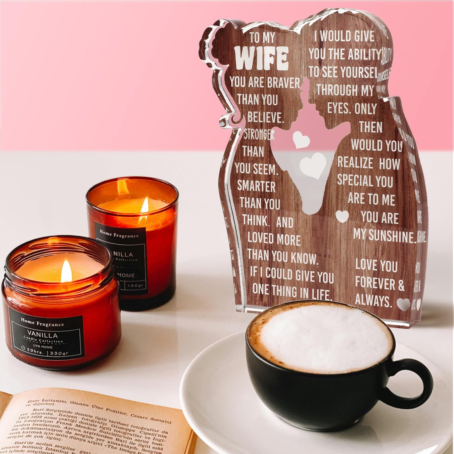 MAMAGIFTREE Valentines Day Gifts for Wife, I Love You Romantic Gifts, I Choose You with Heartfelt Message Acrylic Sign- Wedding Anniversary, Birthday Ideas for Her