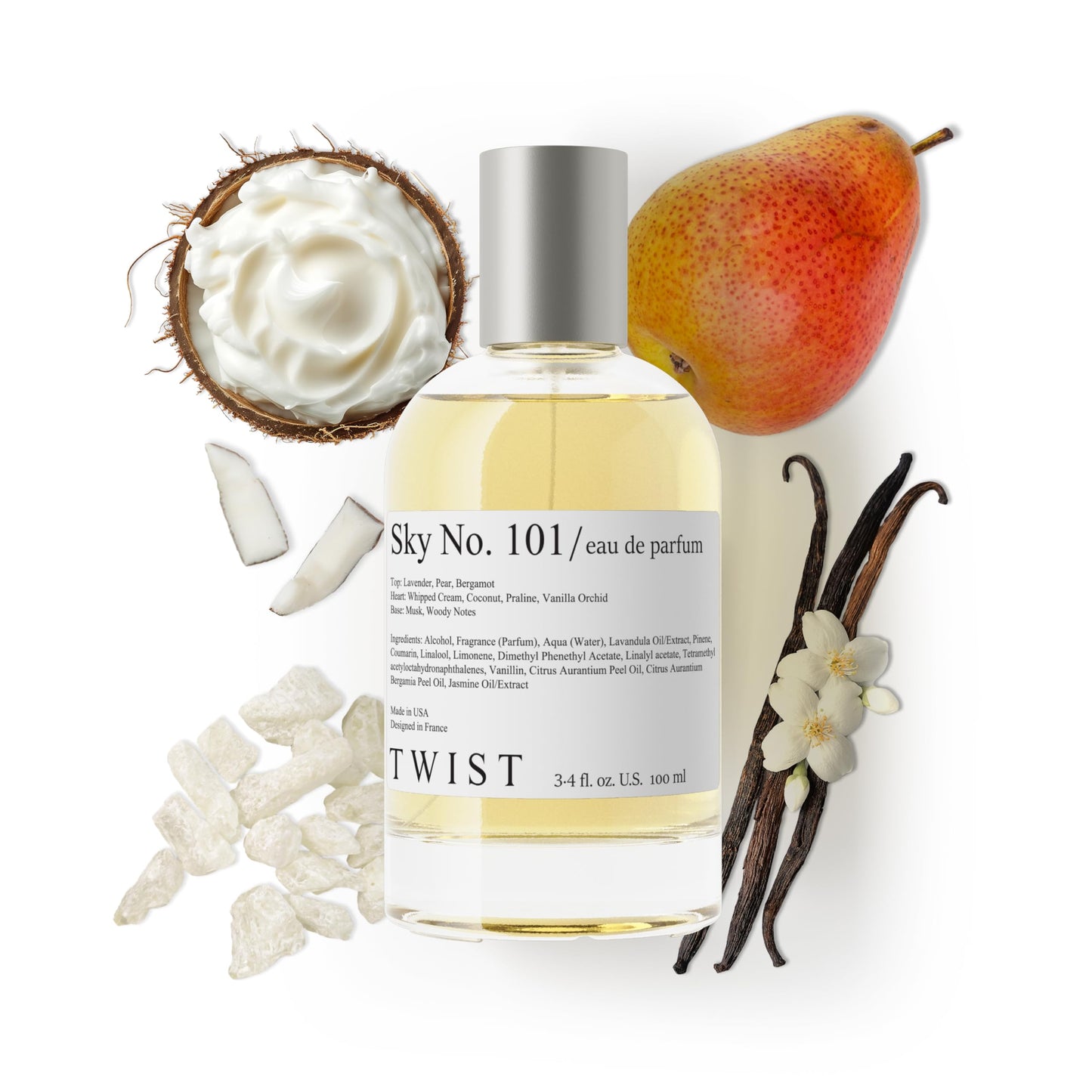 Twist Sky No. 101 - Eau De Parfum Inspired by A. Grande's Cloud, Long-Lasting Perfume For Women, Paraben Free, Vegan, Clean Ingr