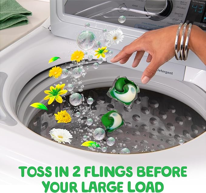Gain Flings Laundry Detergent Pacs, 112 Count, Original Scent, 3 in 1 HE Detergent Pacs with Oxi Boost and Febreeze