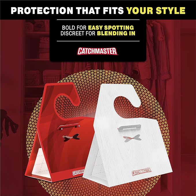 Catchmaster Clothes Moth Traps with Premium PheroGuard Technology – XL, Extra-Strength Glue – Odorless, Traps & Eliminates Moths – Protects Clothes, Closets and Wardrobes – 6-Pack