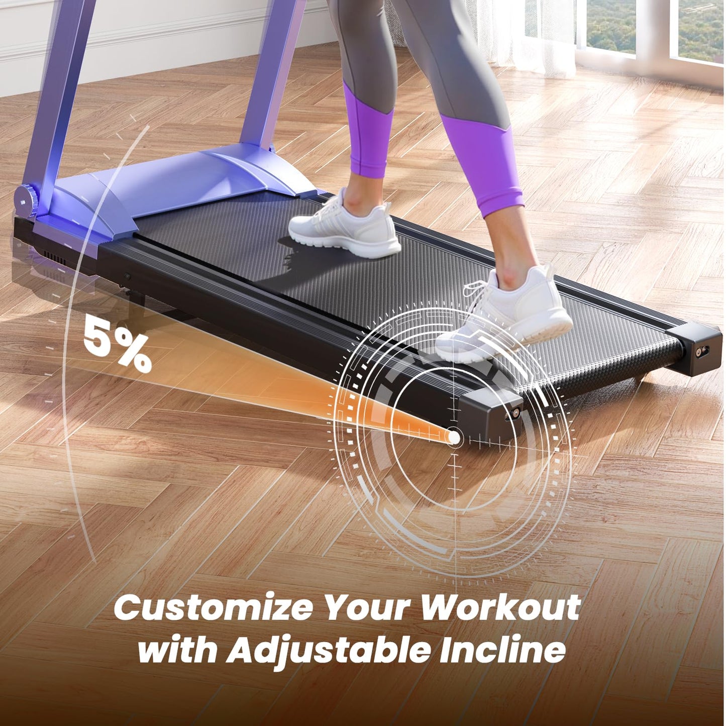 Treadmills for Home, 4-in-1 Foldable Treadmill with Incline, 300 LBS Capacity Running Treadmills for Home Small Spaces with Handles, 3.0 HP Folding Treadmill with Smart APP