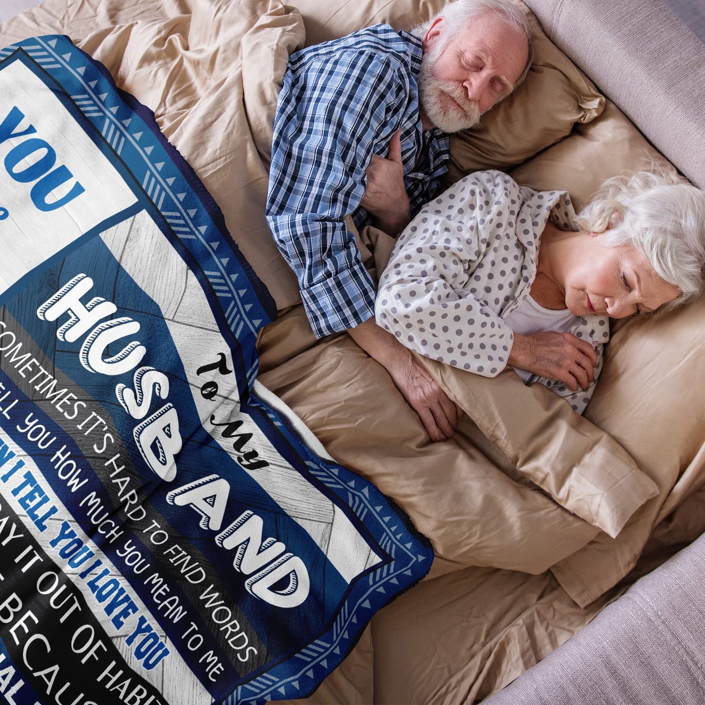 Quilazy Gifts for Him Husband, Husband Birthday Gift, Husbands Gifts from Wife, Best Mens Wedding Anniversary Christmas Fathers/Valentines Day Love Birthday Gift for Him Men Husbands Blanket 60"X 50"