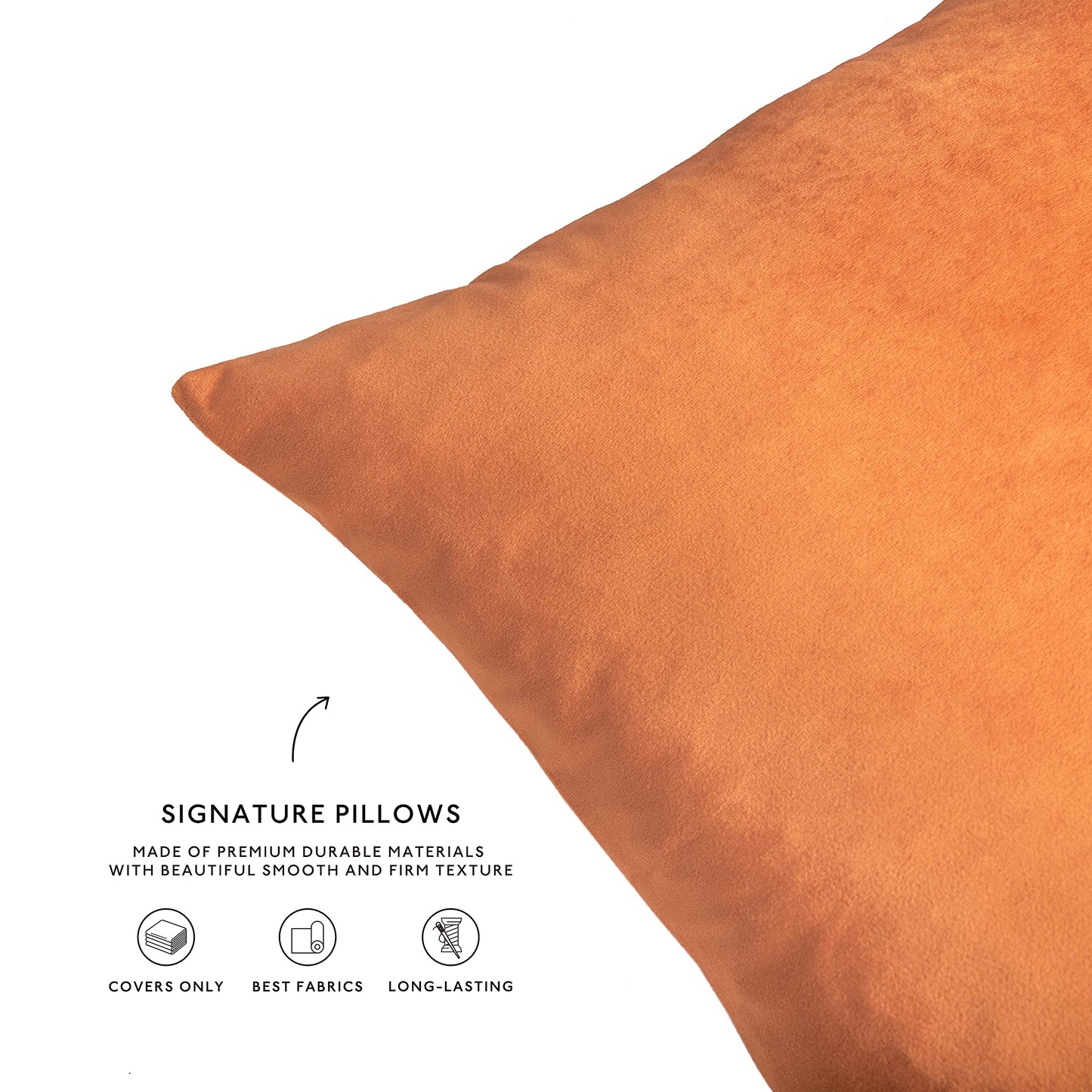 MONDAY MOOSE Decorative Throw Pillow Covers Cushion Cases, Set of 4 Soft Velvet Modern Designs, Mix and Match for Home Decor, Pillow Inserts Not Included (18x18 inch, Orange/Teal)