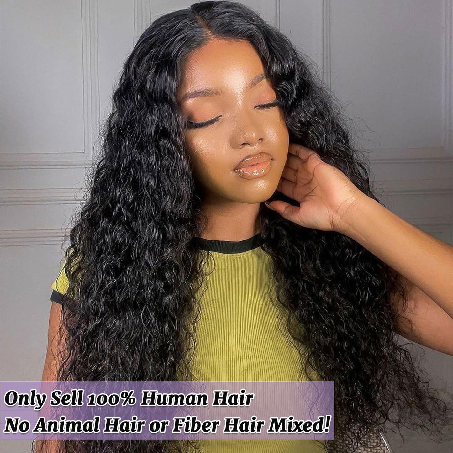 DSEKCAIN 5x5 HD Lace Closure Water Wave Human Hair 5x5 Lace Closure Transparent Big Space Size 100% Raw Virgin Human Hair Free P