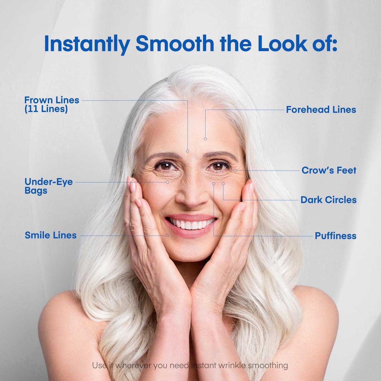 Instant Under Eye Lift Serum - Reduces Eye Bags, Wrinkles, Puffy Eyes, Dark Circles & Crows Feet in Minutes - Advanced Firming P