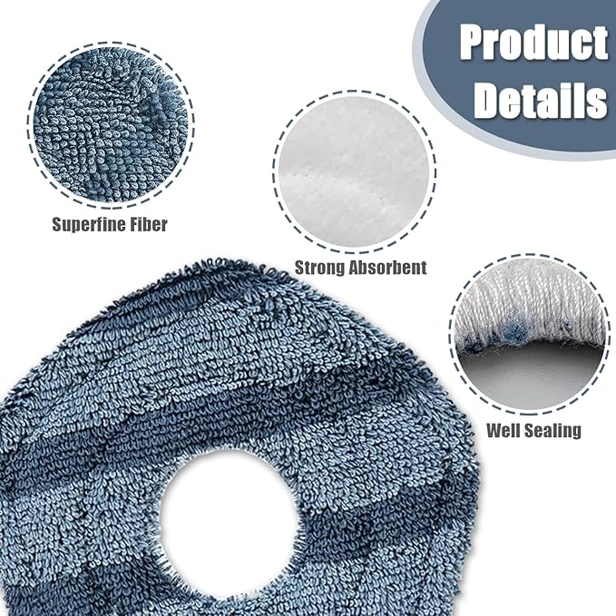 6 Pack Replacement Mop Pads Compatible With Eufy X10 Pro Omni X9 Pro Robot Vacuum Self-Empty Station, Wet Mopping Pads Accessory Cleaning Pad Parts