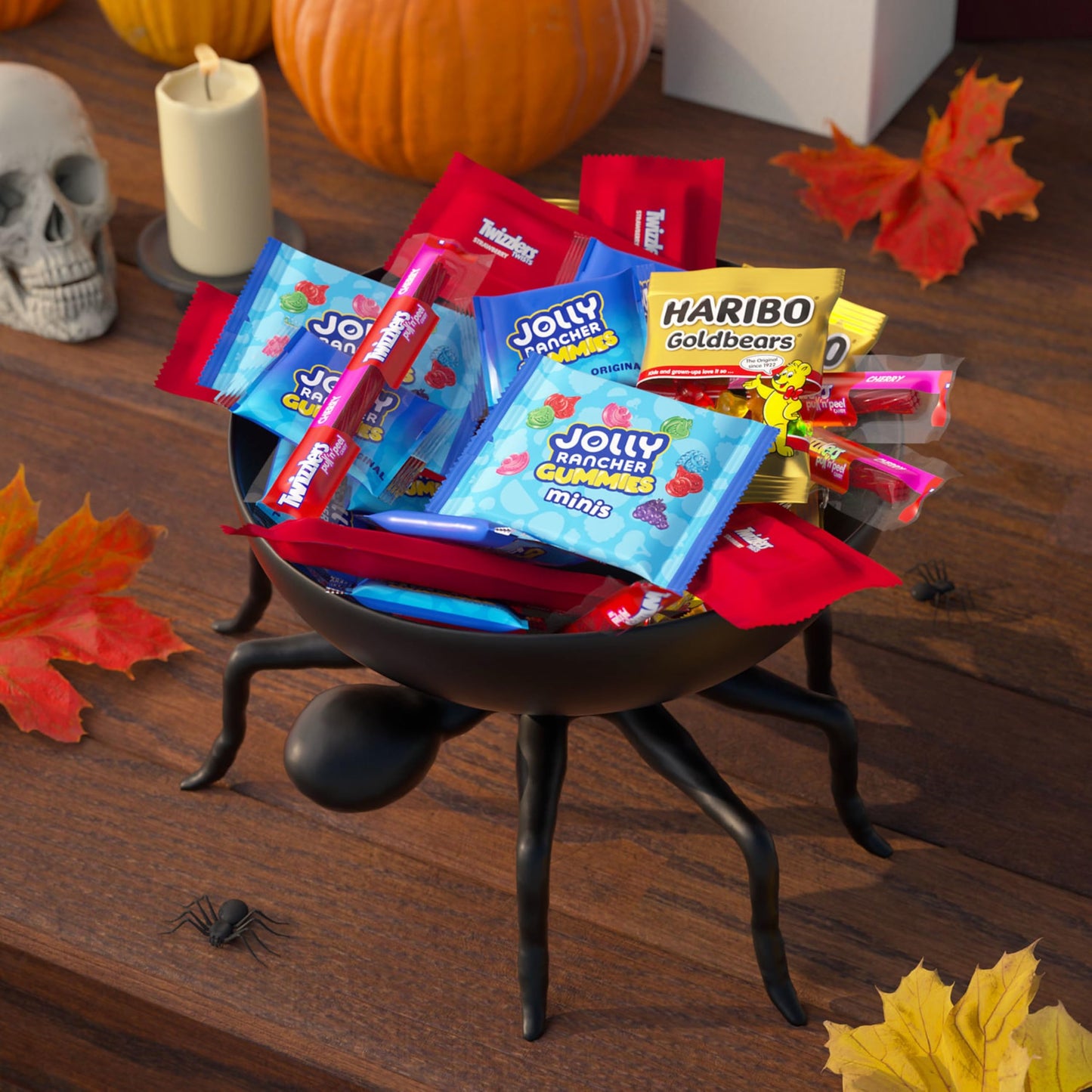 HARIBO, JOLLY RANCHER and TWIZZLERS Assorted Fruit Flavored, Halloween Candy Bag, 24.31 oz (70 Pieces)