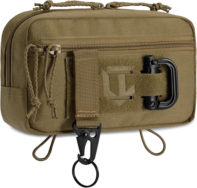 VisionTac Tactical Admin Pouch Laser Cut MOLLE EDC Tool Organizer with Carabiner and Keychain Modular Dangler Utility Sack