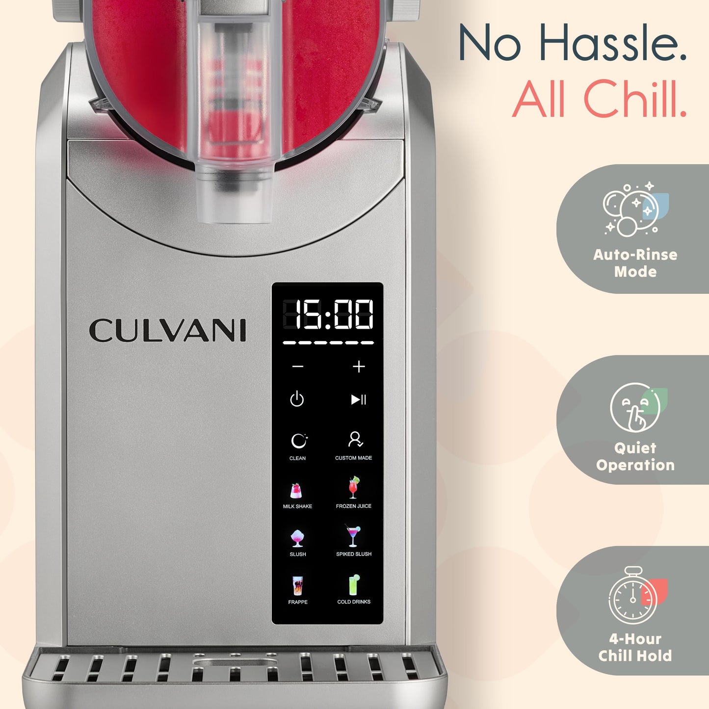 Slushie Machine for Home 68 Oz— Chillux Slushy Machine with 6 Preset Modes (No Ice Needed) — Frozen Drink Machine for Margaritas, Frappes & More