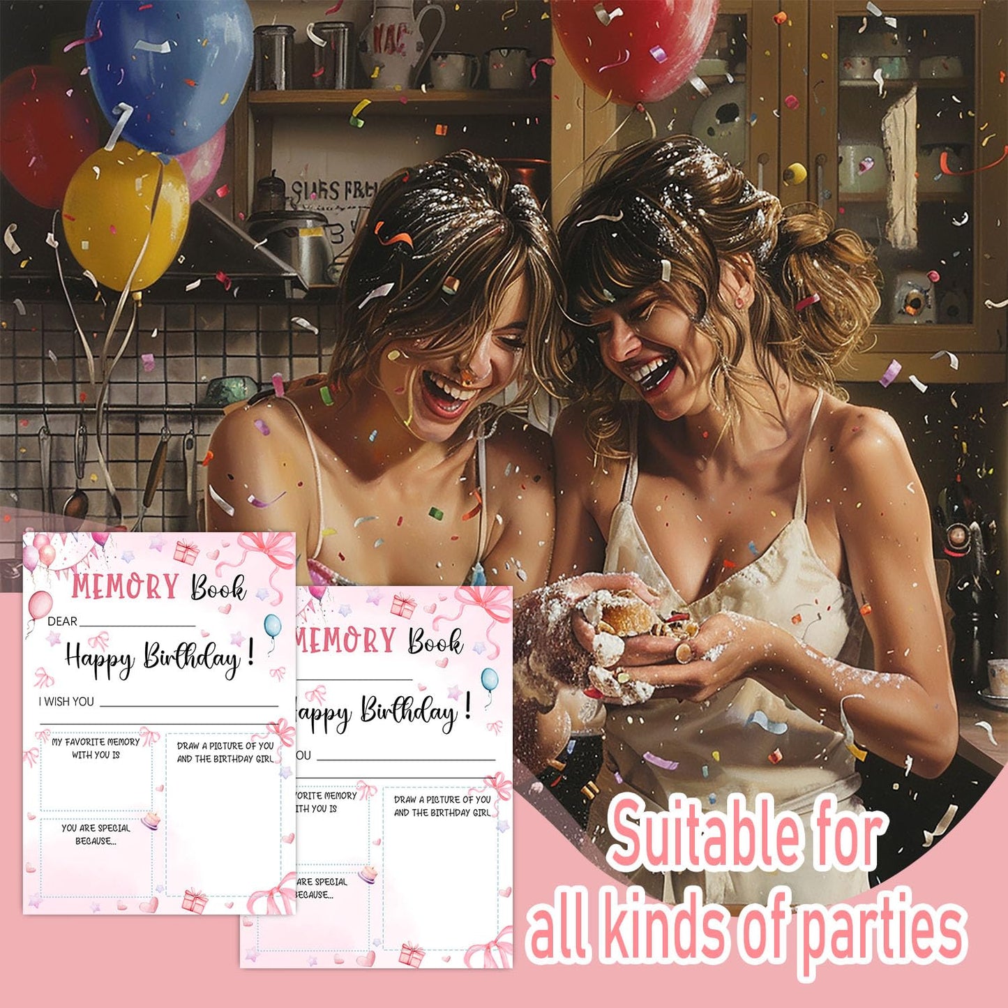Pink Slumber Party Games Card -Sleepover Stuff- Coquette Pink Bow Themed Sleepover Slumber Party Supplies- Birthday Night Games Creative Idea -Memory Book- 20 Game Cards