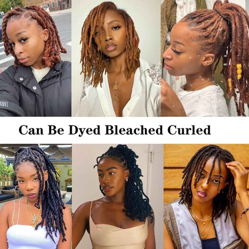 10 Inch 0.4cm Thickness Dreadlock Extensions Human Hair 60Strands 100% human hair Full handmade Loc Extensions Human Hair Can Be Curled and Bleached Dreads Extension for Men Women （Natual Black）