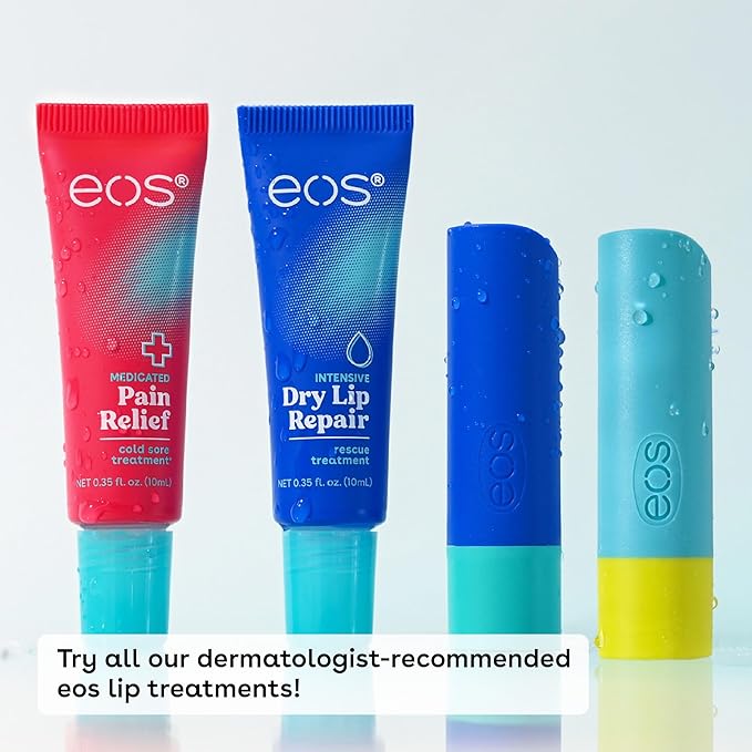 eos The Hero Lip Repair, 24HR Moisture for Severely Dry Lips, Natural Strawberry Extract, Hypoallergenic Moisturizing Lip Balm, 0.14 oz, 2-Pack