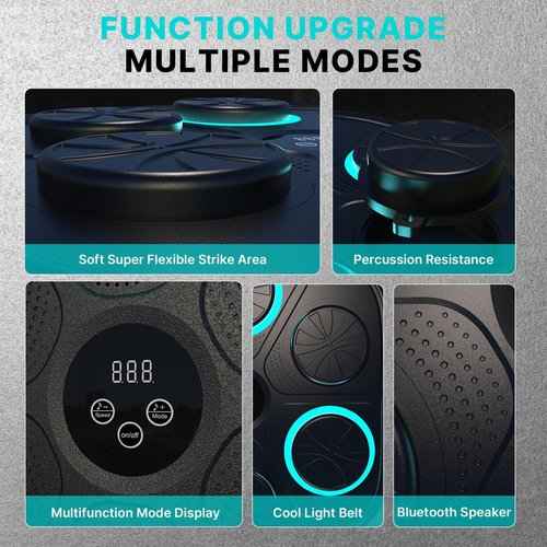 2025 Smart Music Boxing Machine for Adults and Kids: Training Machine with LED Electronic Wall Mounted, Home Indoor Workout Equipment with Premium Boxing Gloves
