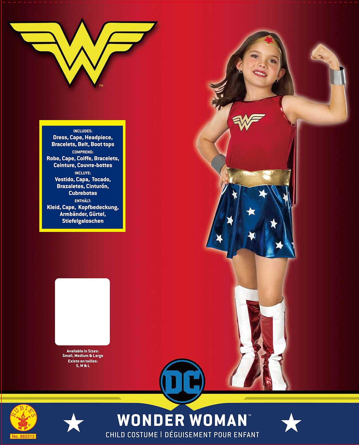 DC Comics: Wonder Woman Costume for Kids by Rubies, Girl's Large