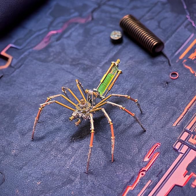 Metal Insect Spider Model Bug Sculpture Steampunk Mechanical 3D Puzzle Kits Craft Projects Hobby Kit Metal Building,Birthday Gifts, Ideas(Mechanical Spider A)