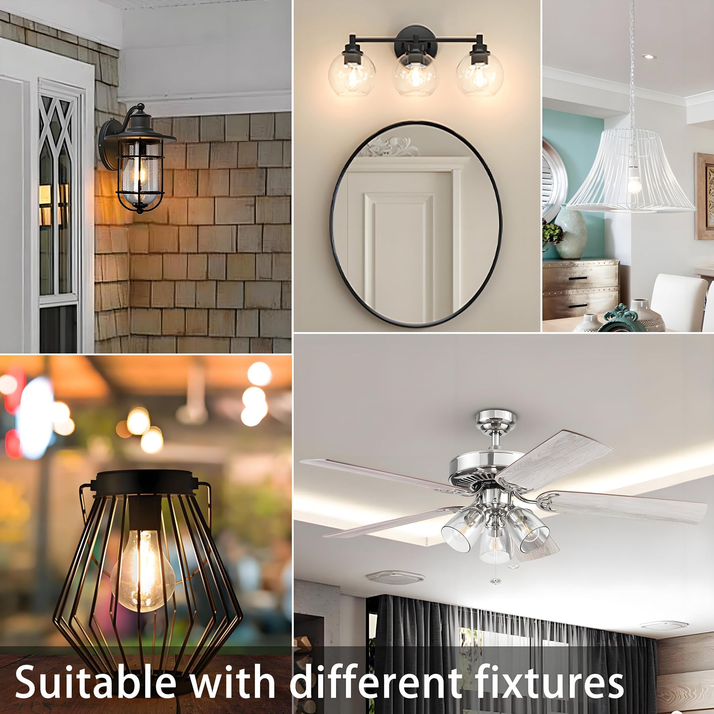 TJOY 6 Pack A19 Vintage LED Edison Bulbs, Dimmable Light Bulb 60W Equivalent, High Brightness 2700K Warm White, 8W E26 Standard Base, 800Lumens, CRI80+, Clear Glass Filament Bulb for Home, Farmhouse